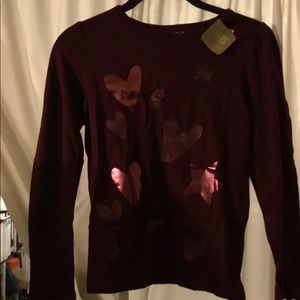Maroon Long Sleeve Kid Size Shirt